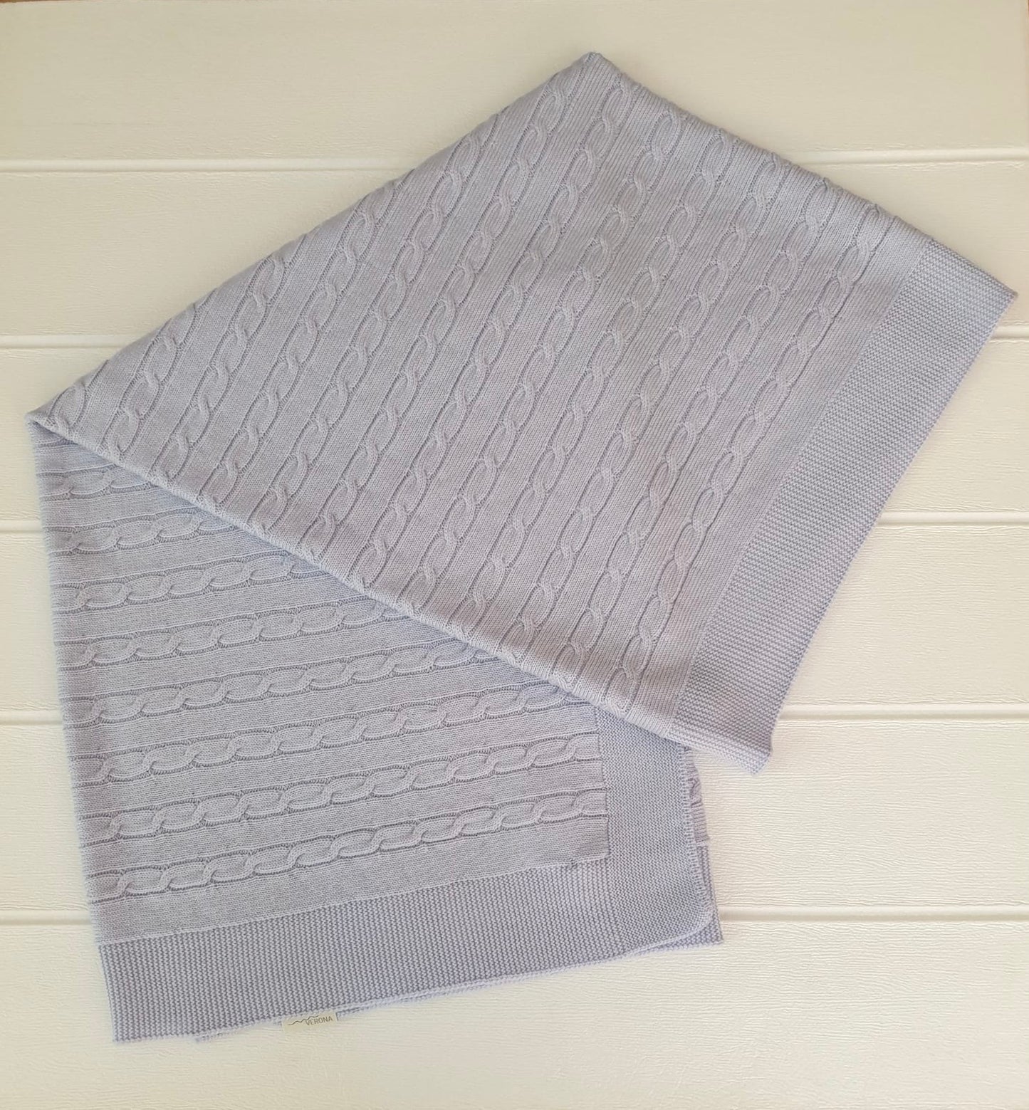 Coperta a trecce in pura lana Merino