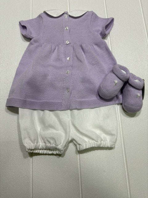 Completo neonata in cotone e lino.