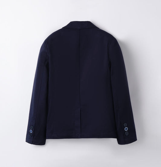 Giacca elegante bambino in twill stretch nel colore navy.