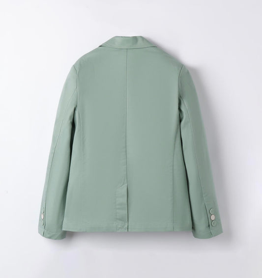 Giacca elegante bambino in twill stretch nel colore verde.
