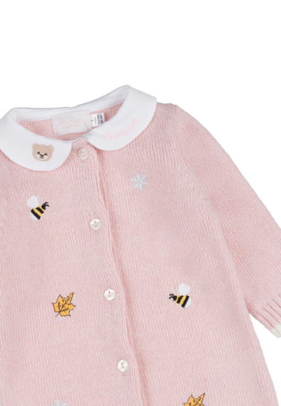 Tutina rosa in lana con ricami