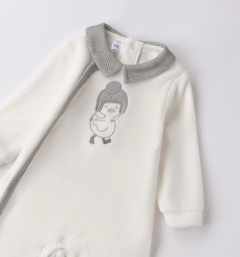 Tutina ciniglia neonato panna