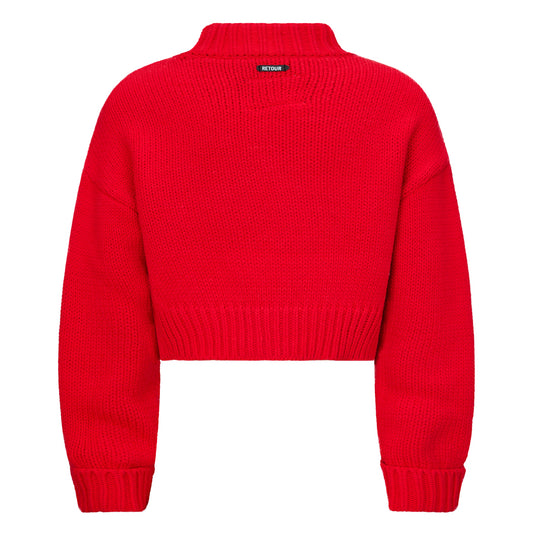 Maglione corto bambina rosso