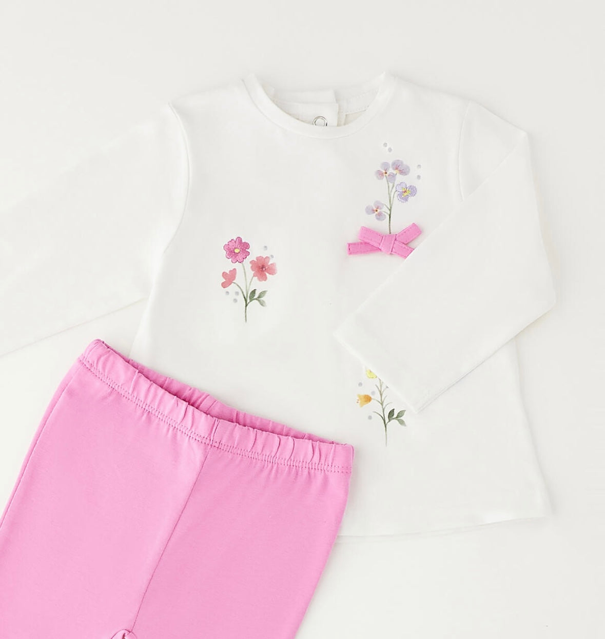 Completo neonata composto da t-shirt manica lunga e leggings