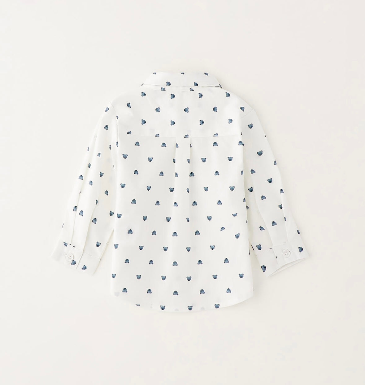 Camicia bianca neonato fantasia orsetti verde