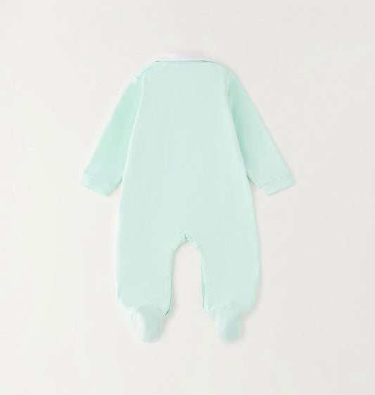 Tutina intera con piedini da neonata con fiori