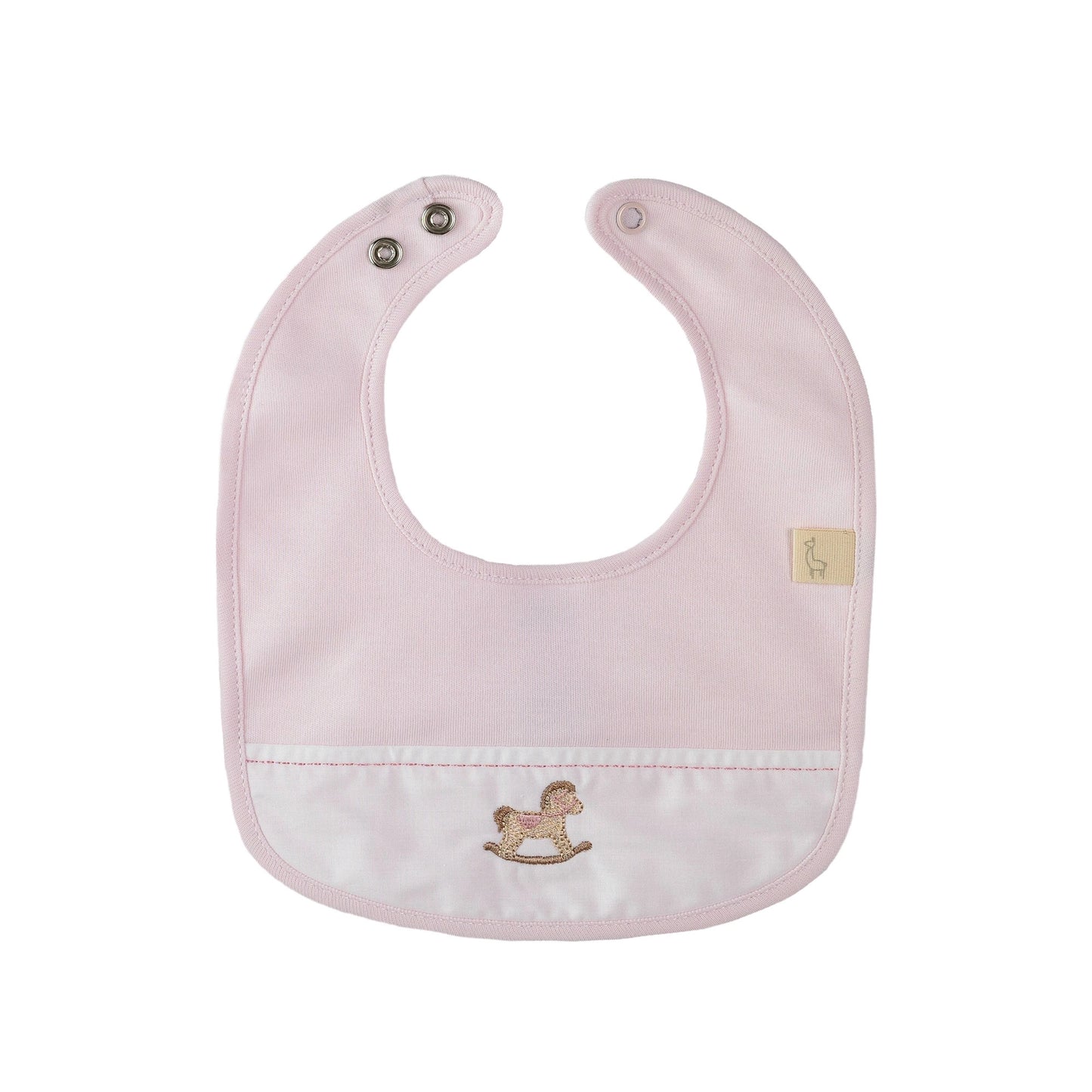 Bavetta in cotone rosa ricamo orso