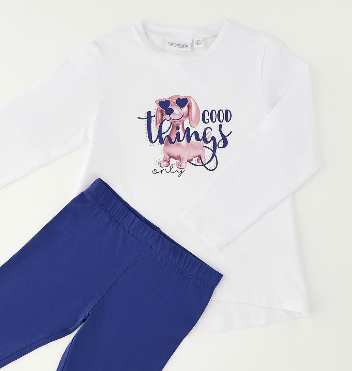 Completo da bambina composto da maxi maglietta e leggings