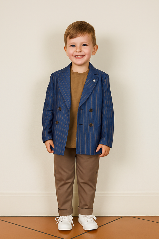 T-shirt in cotone e lino cammello