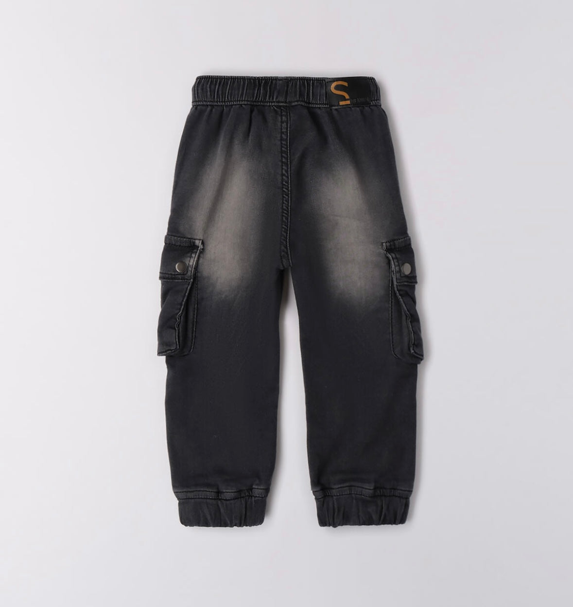 Jeans bambino con tasche laterali e coulisse