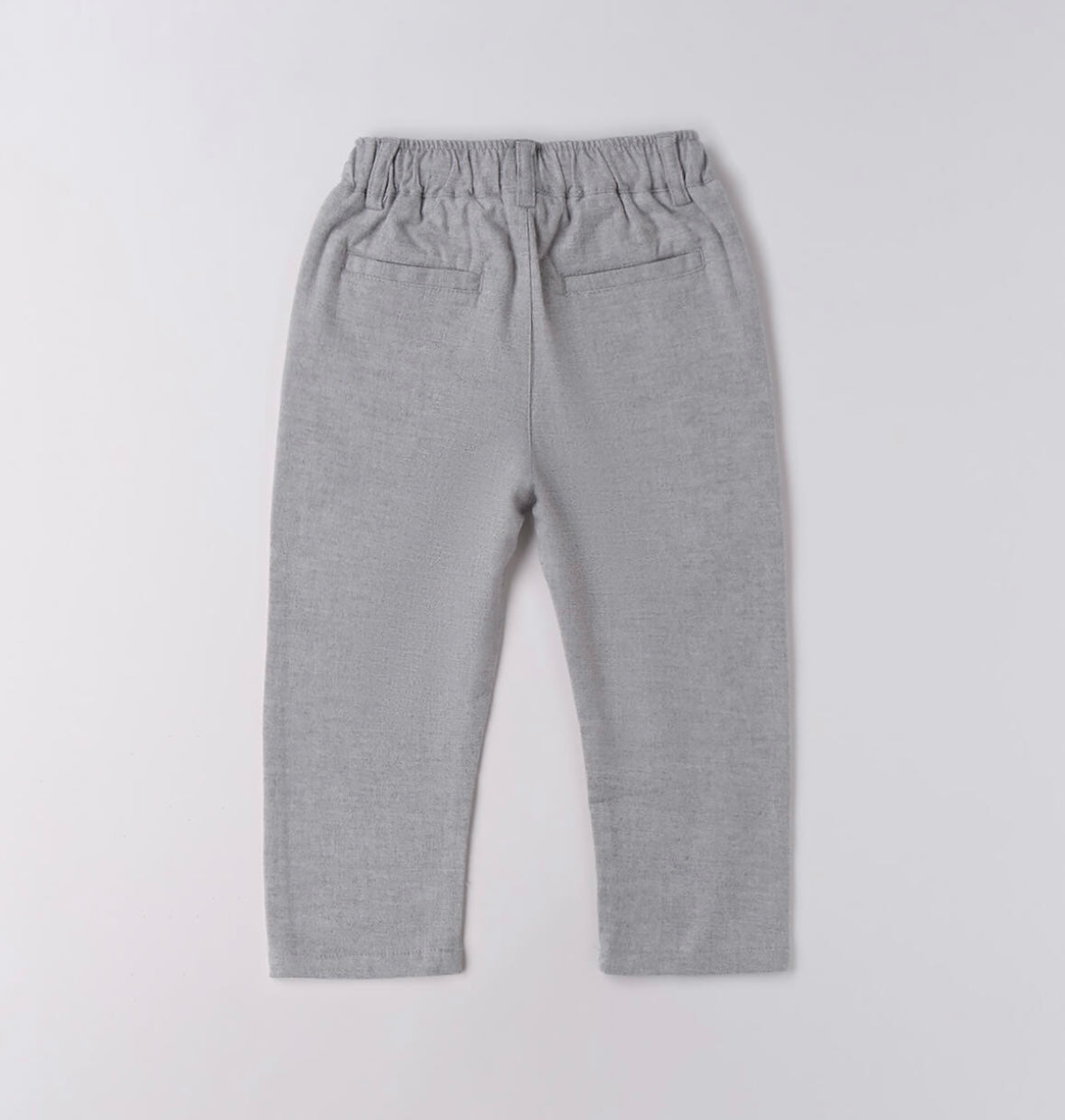 Pantalone bambino grigio da bambino in twill di cotone stretch