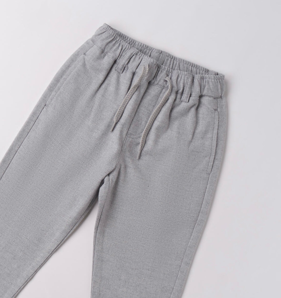 Pantalone bambino grigio da bambino in twill di cotone stretch