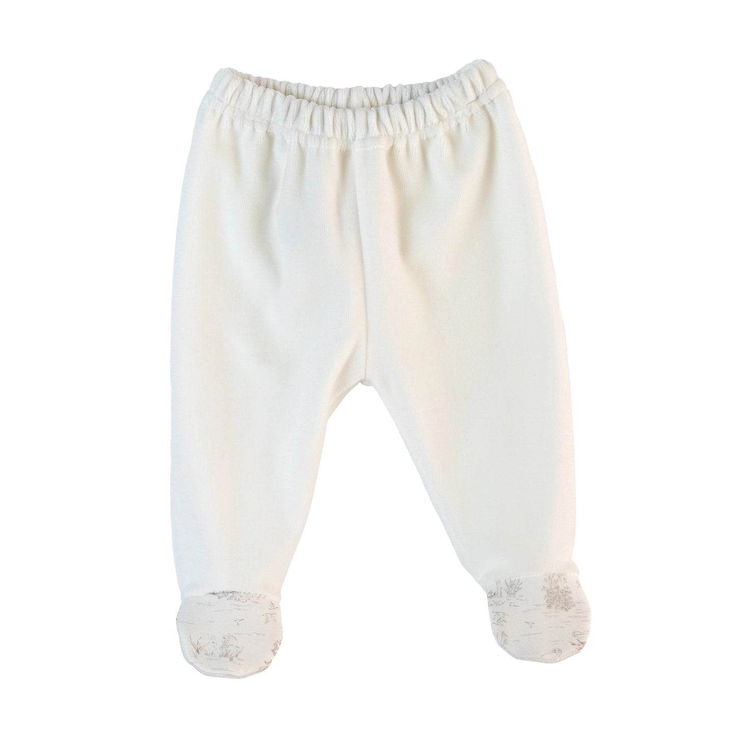 Set due pezzi country neonato in ciniglia bianca