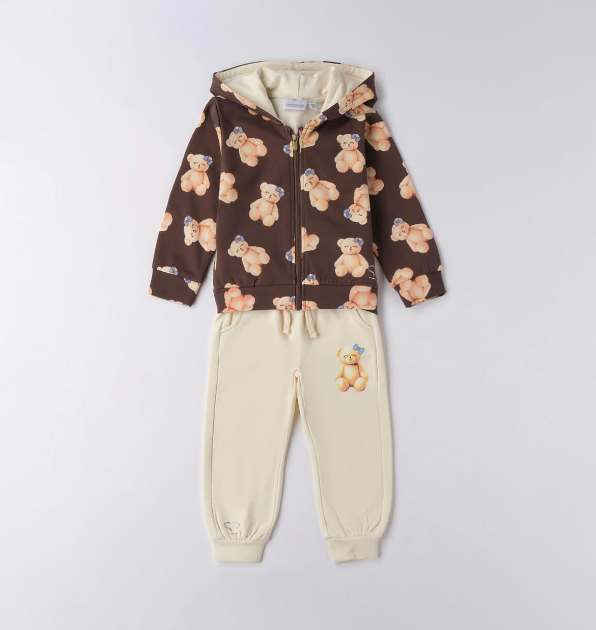 Completo da bambina con stampa orsi