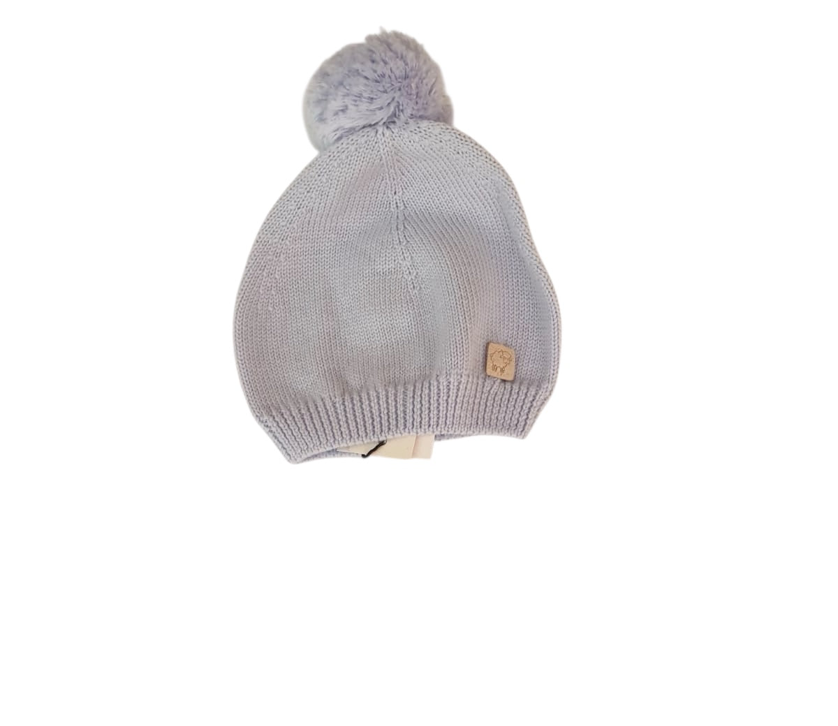 Cappellino pom pom in pura lana Merino nel colore celeste
