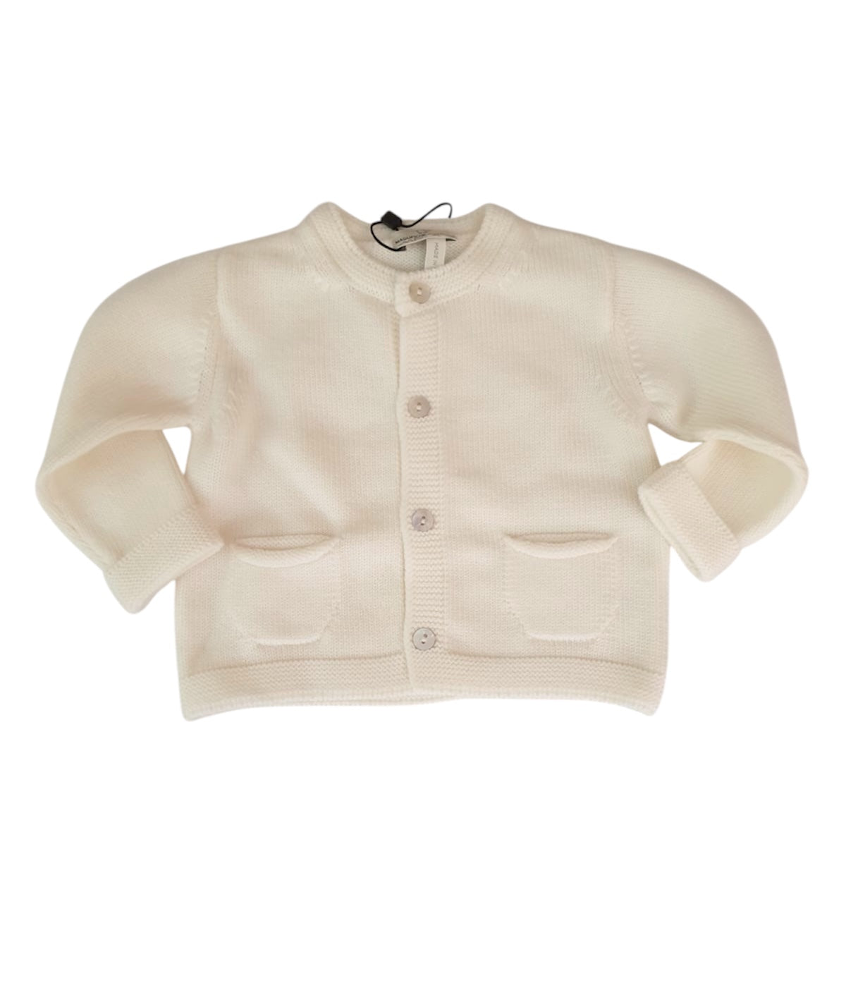 Giacca con tasche in pura lana Merino, nel colore crema.