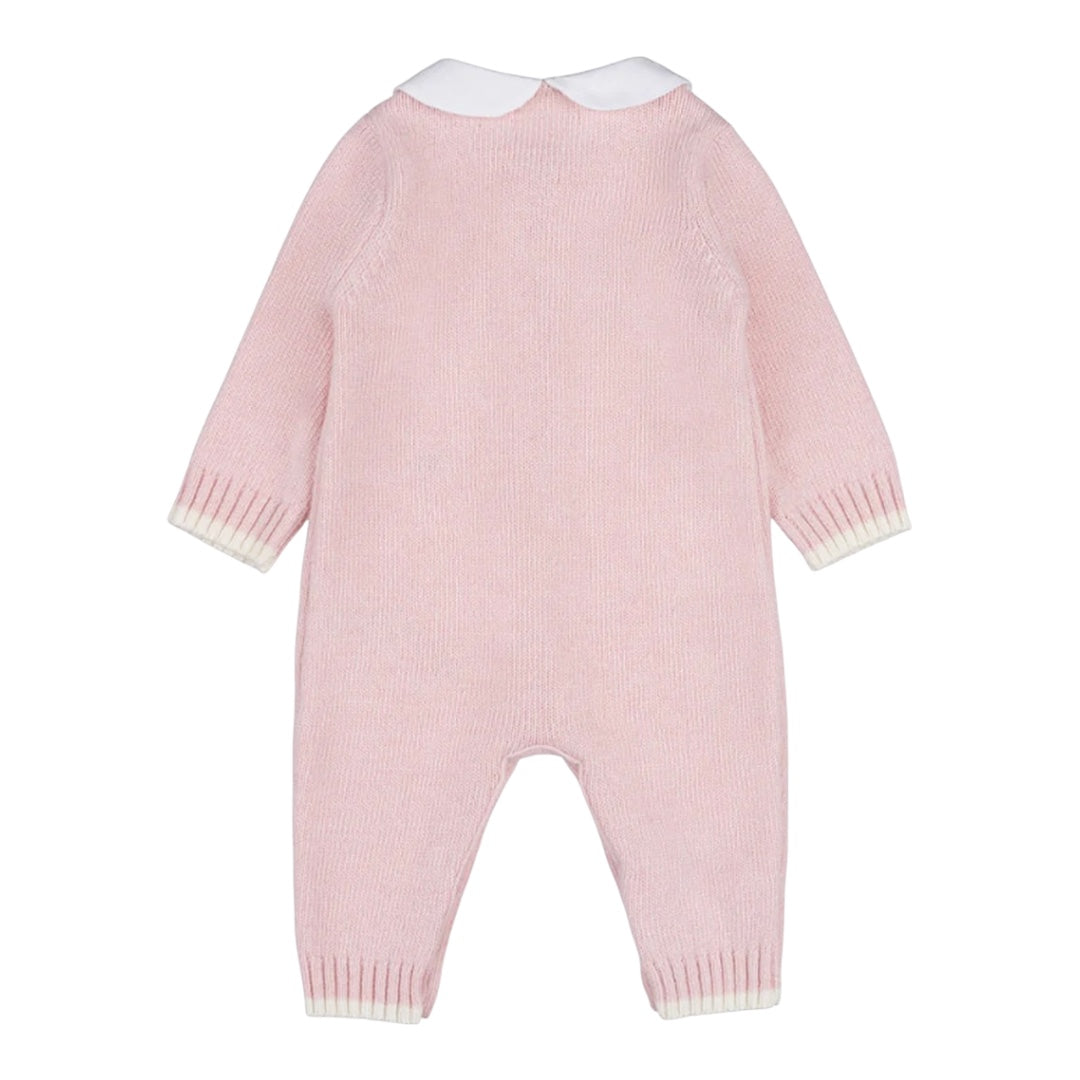 Tutina rosa in lana con ricami