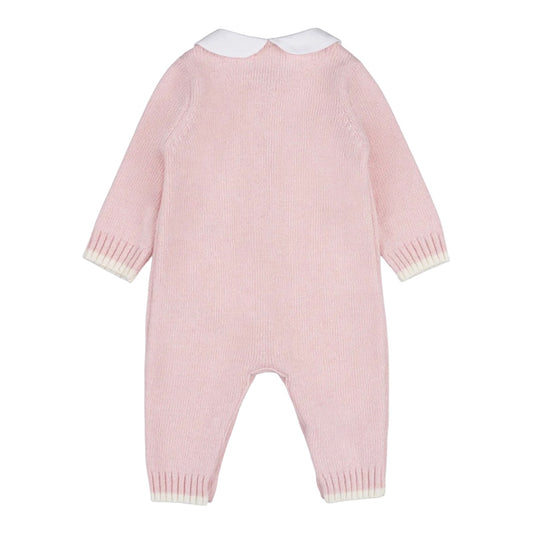 Tutina rosa in lana con ricami