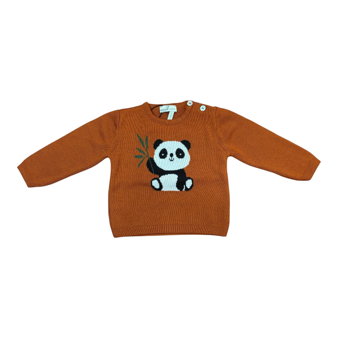 Completo neonati panda in pura lana merino
