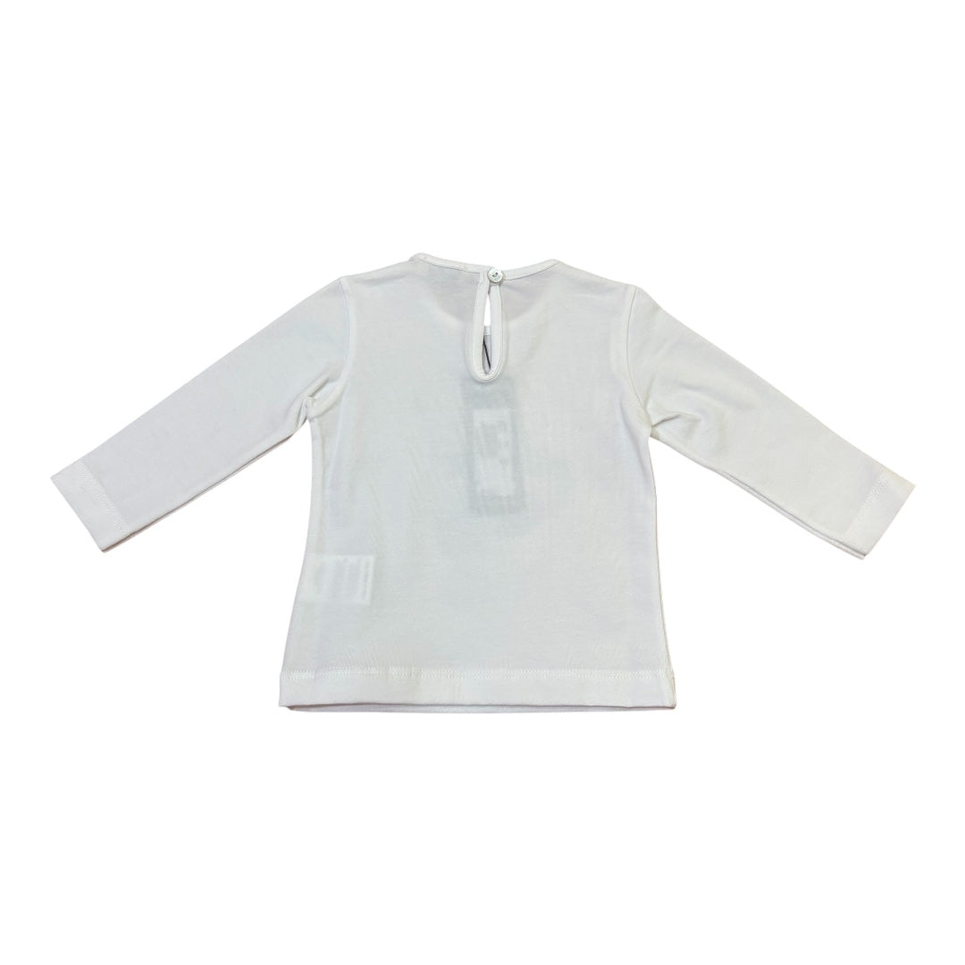 T-shirt con stampa orso maniche lunghe
