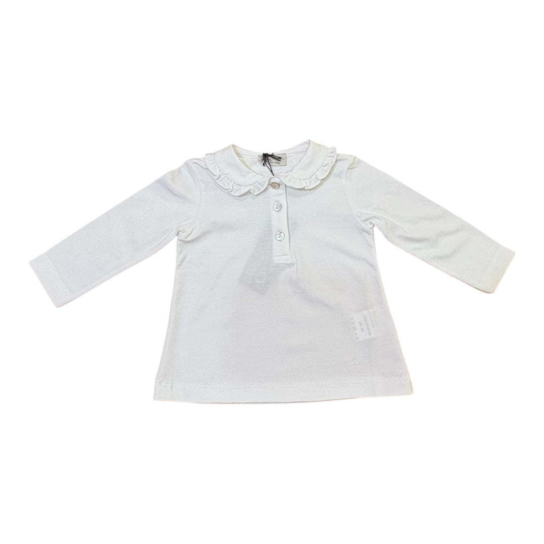 Camicia bianca in jersey con colletto smetlato