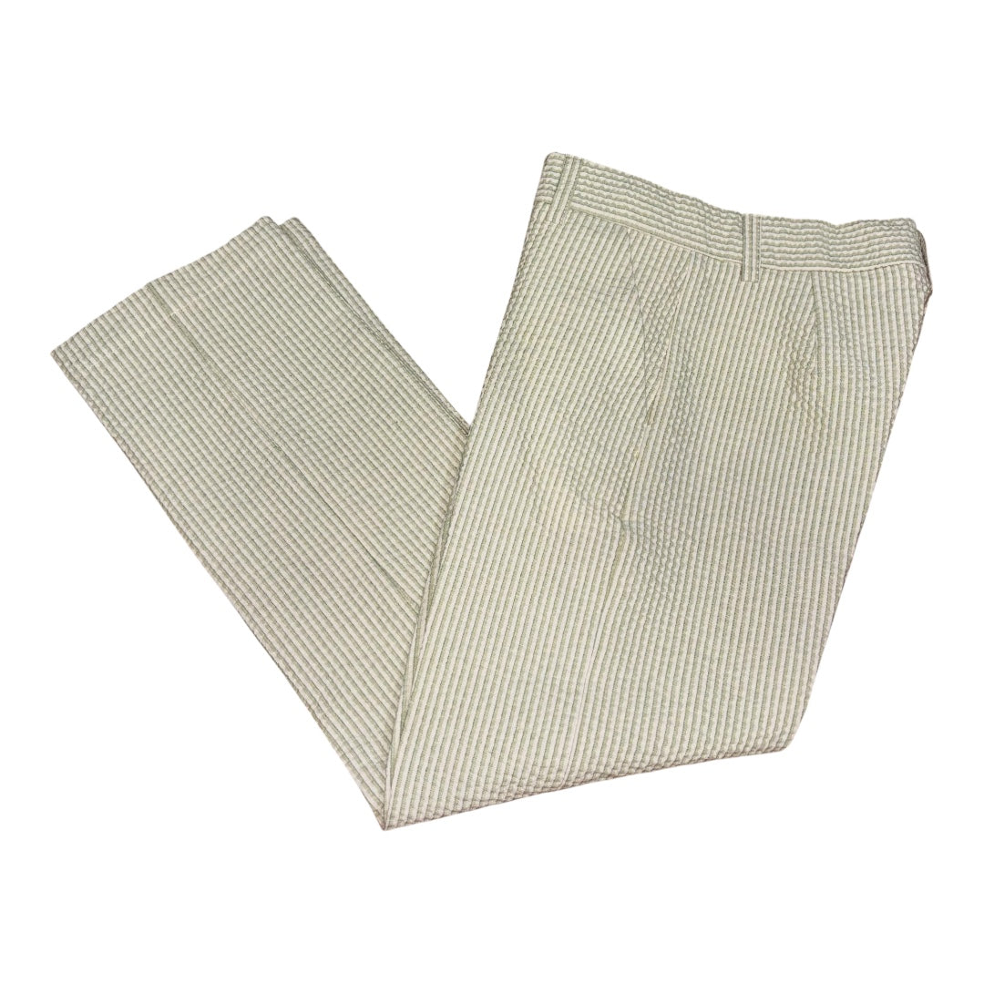 Pantalone tasche a filo quadretti bianco e verde