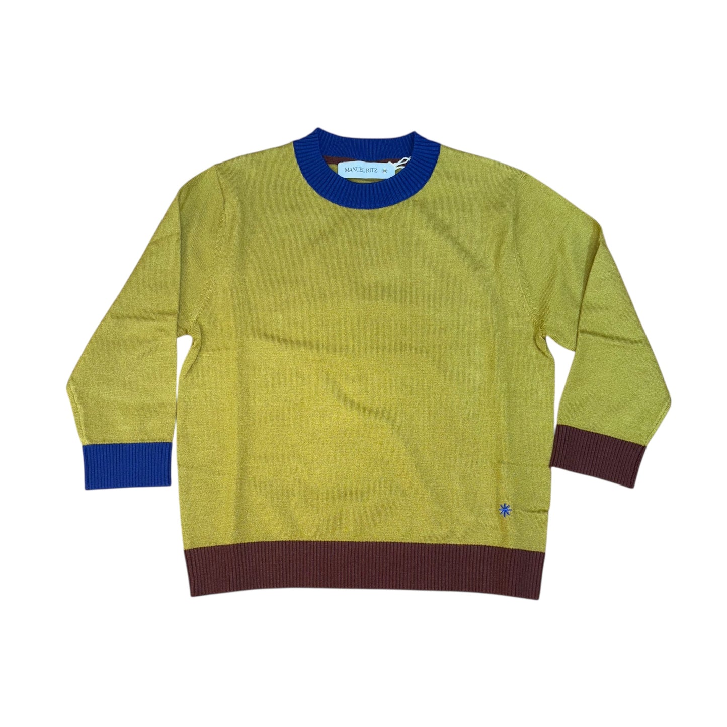 Maglione nel colore verde con orli in contrasto