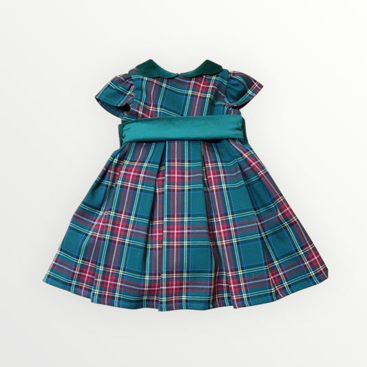 Abito scozzese Natalizio con coprispalle verde