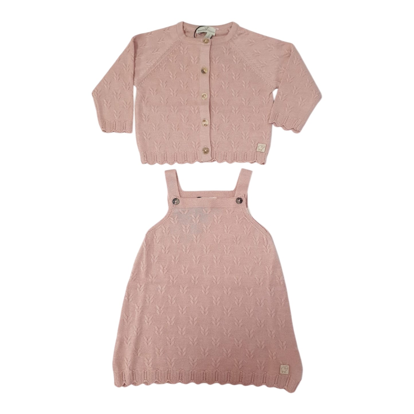 Completo neonata con abito e giacca in bamboo e cotone naturali