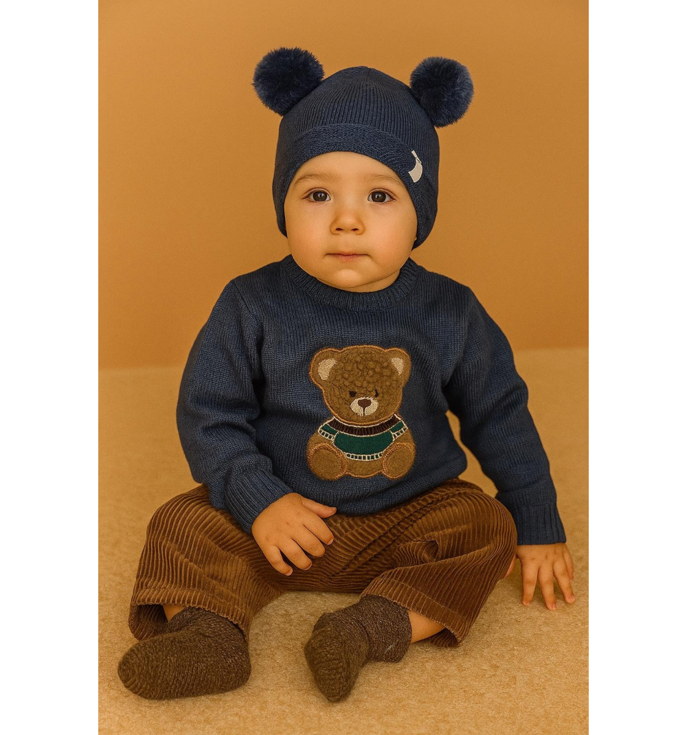Maglione Teddy nel colore denim