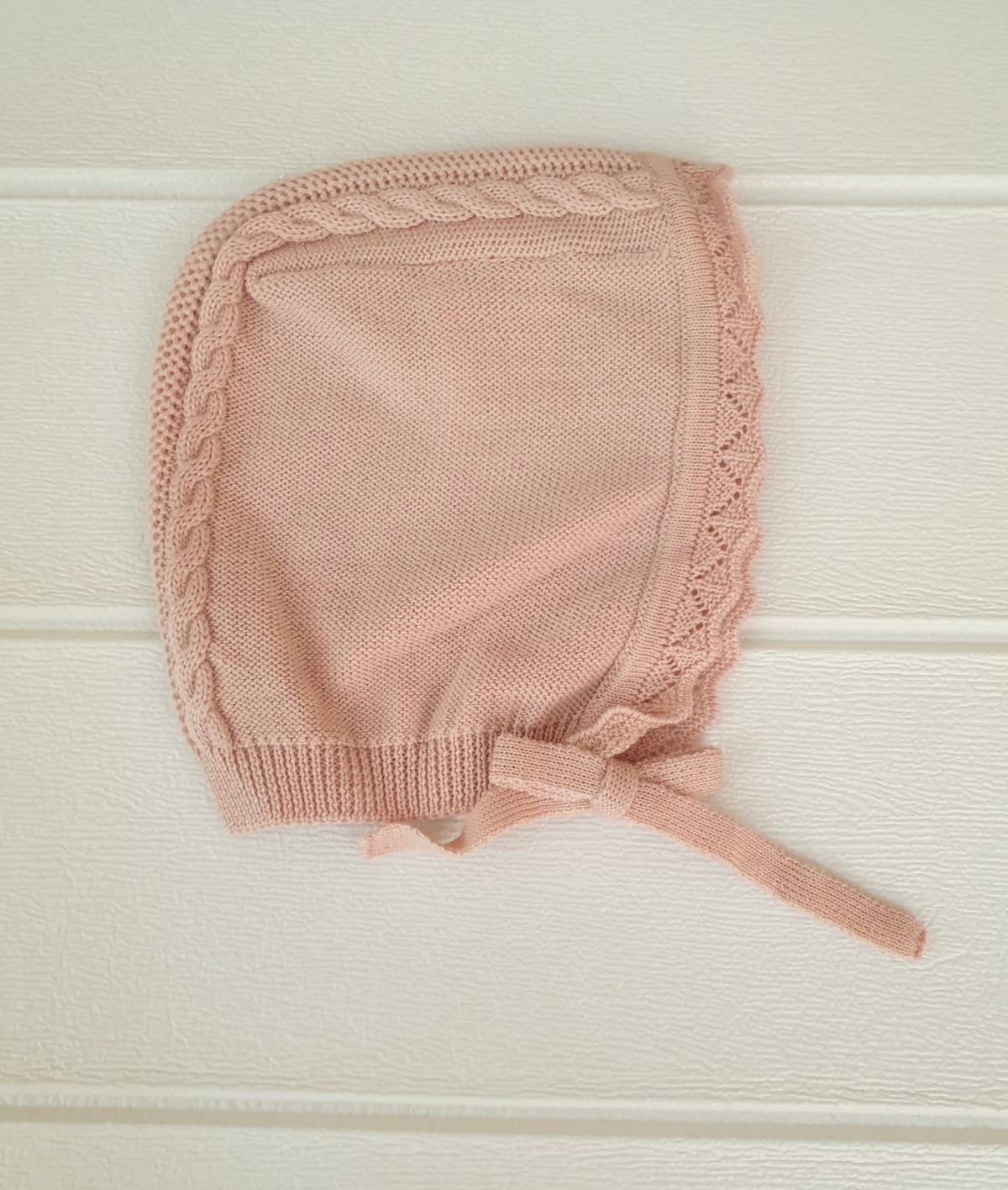 Cuffia in pura lana Merino nel colore rosa