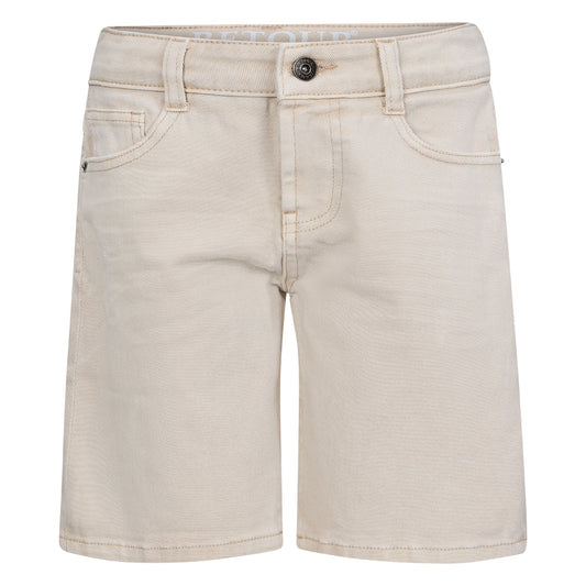 Pantaloncini in denim, vita elasticizzata regolabile.