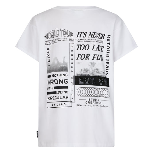 T-shirt oversize, con grafica sul davanti e sul retro