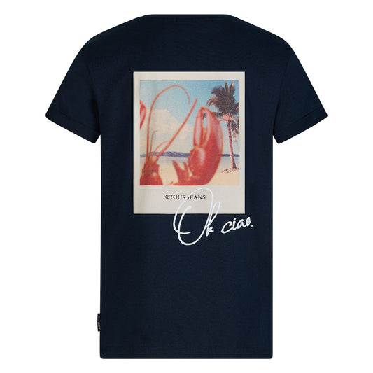 T-shirt a maniche corte con scollo rotondo.
