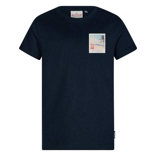 T-shirt a maniche corte con scollo rotondo.