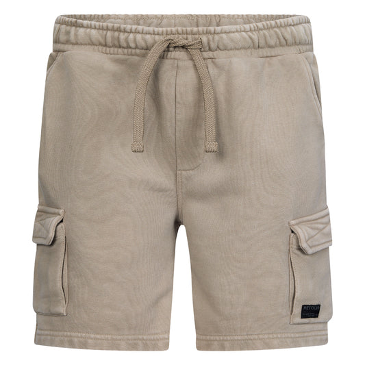 Pantaloncini da tuta color camel , dotati di elastico e coulisse in vita.
