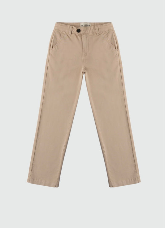Pantaloni chino in tessuto navetta, vita media. Vestibilità regolare.