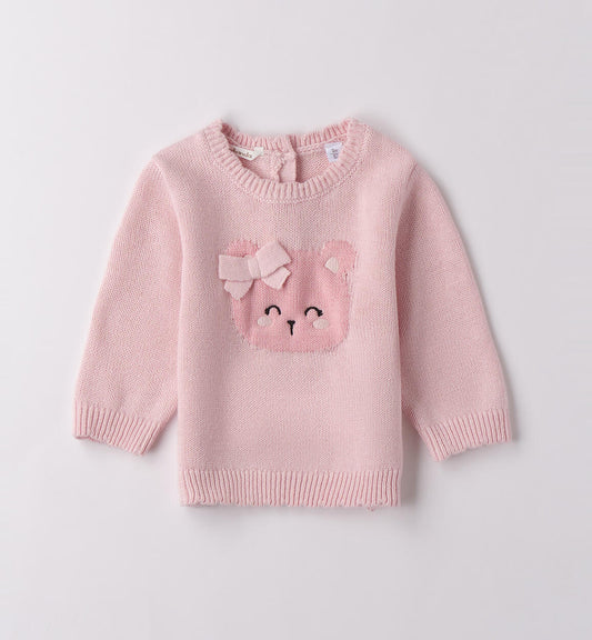 Maglioncino rosa con ricamo