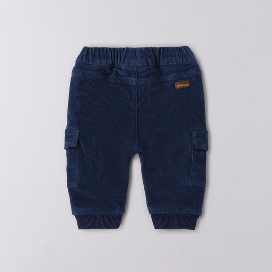 Pantalone cargo neonato in velluto blu