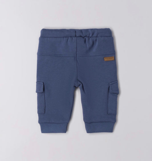 Pantalone neonato felpato modello cargo