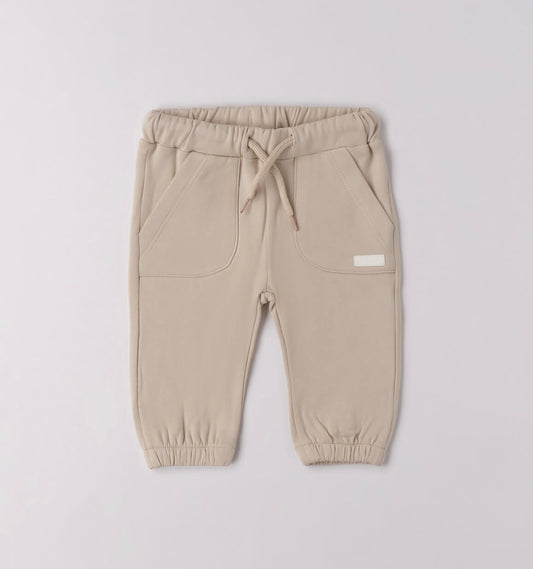 Pantalone neonato felpato in tortora