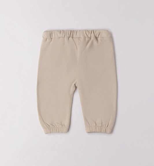 Pantalone neonato felpato in tortora
