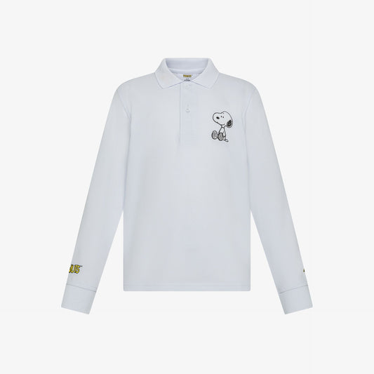 Polo in piquet di cotone bianco