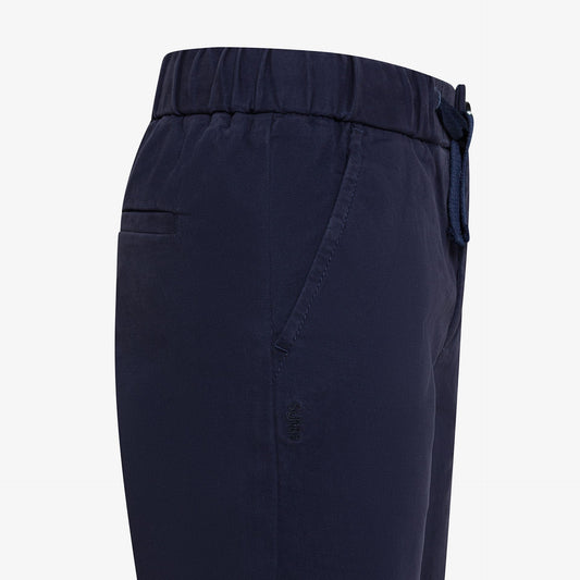 Pantaloni chino in cotone con coulisse navy blue