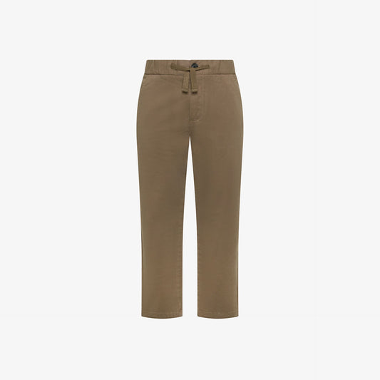 Pantaloni chino in cotone con coulisse fango