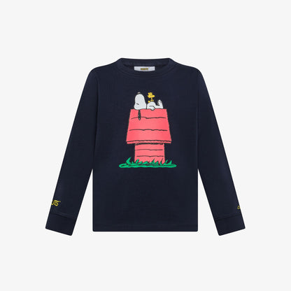 T-shirt in cotone con stampa navy blue