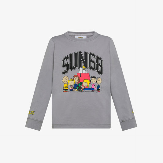 T-shirt in cotone con stampa grigio medio