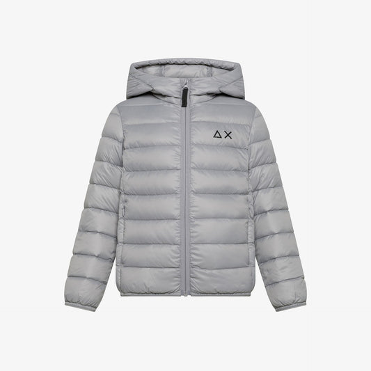 Piumino in nylon trapuntato grigio medio