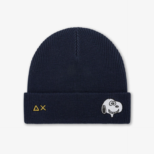 Berretto beanie in misto lana navy blue