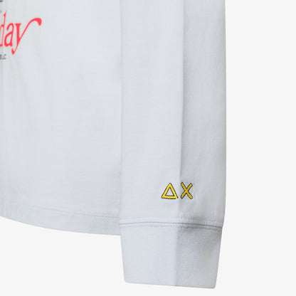 T-shirt in cotone con stampa bianco